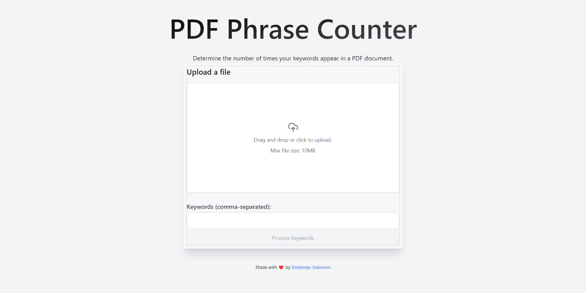 PDF Keyword Counter